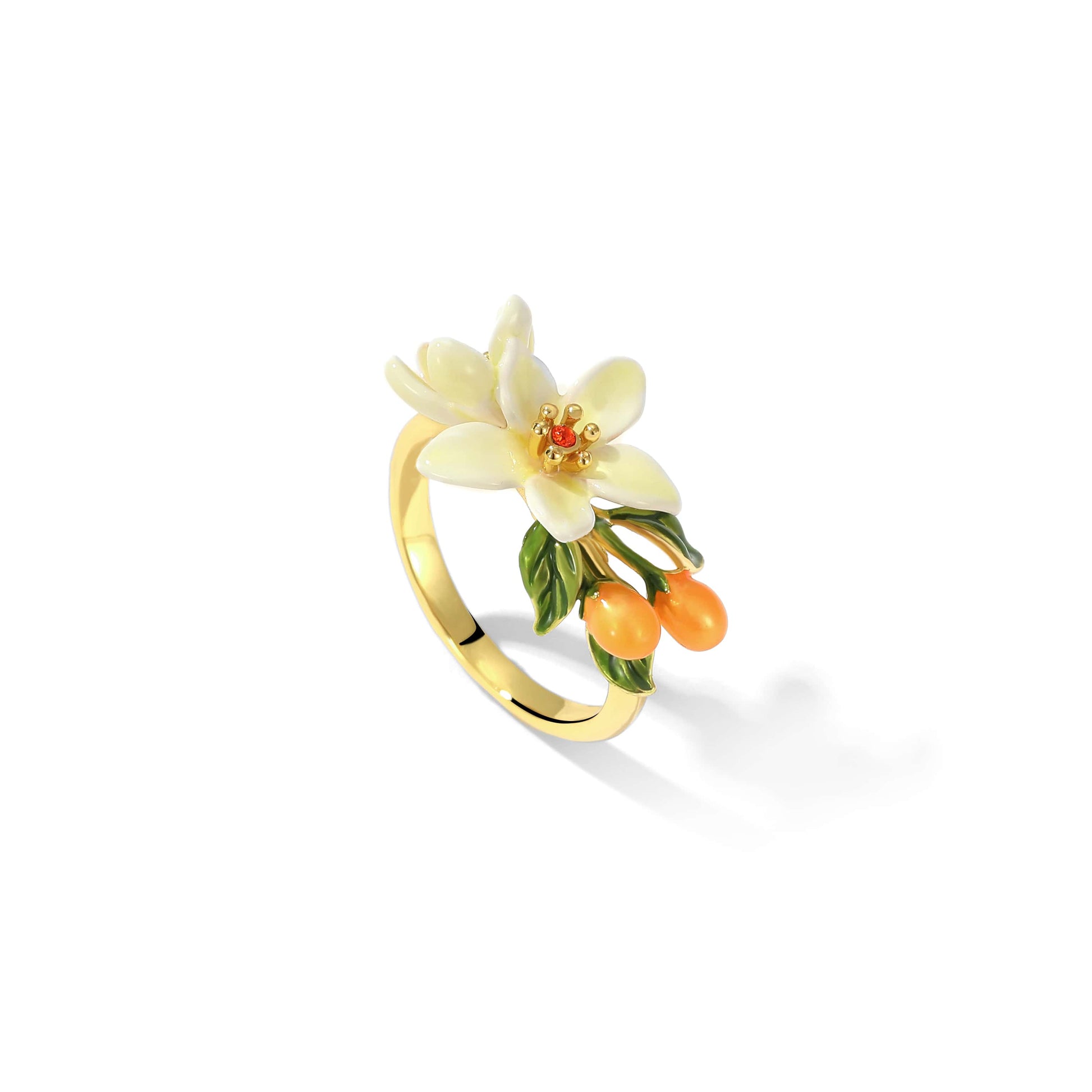 Sweet Forest Series Lush Clustered Kumquat Blossom Ring