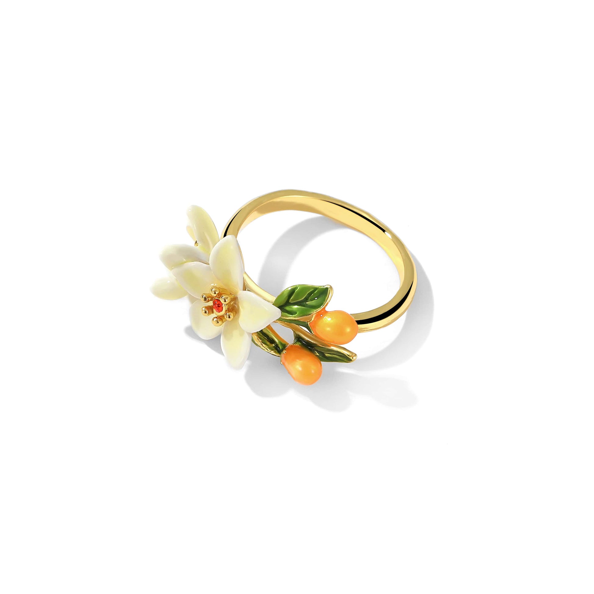 Sweet Forest Series Lush Clustered Kumquat Blossom Ring