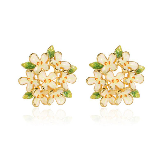 Golden Osmanthus Radiance Earrings