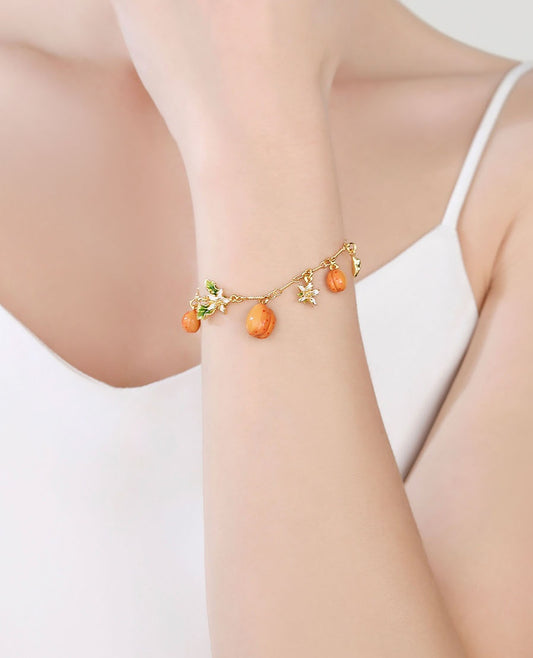 Apricot Fruit Charm Bracelet
