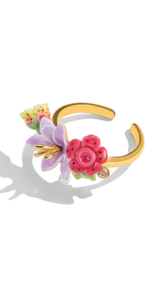 Tropical Rain Forest Twin Bloom Ring