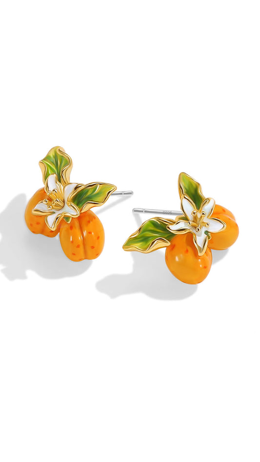 Apricot Fruit Blossom Earrings