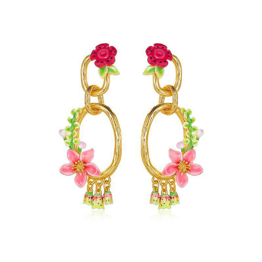 Tropical Rain Forest Triple Orbit Earrings