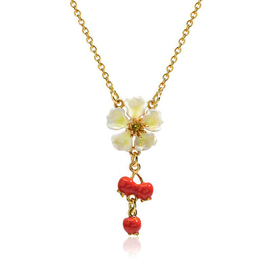 Wild Hawthorn Triple Haw Lariat Necklace