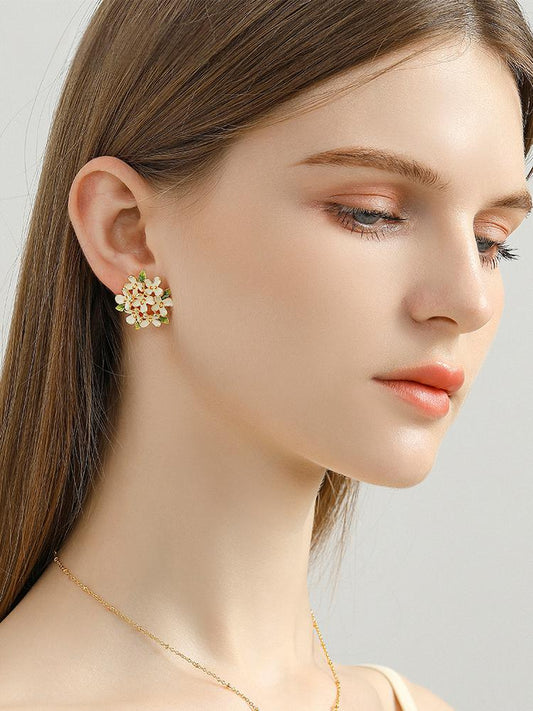 Golden Osmanthus Radiance Earrings