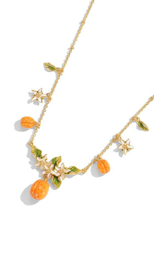 Apricot Fruit Clavicle Necklace